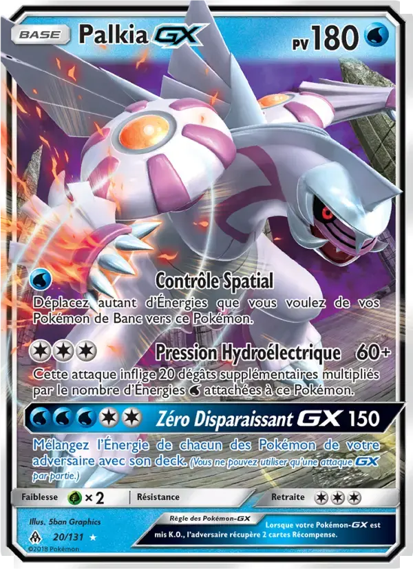 Carte Pokémon Palkia GX #20 — Lumière Interdite