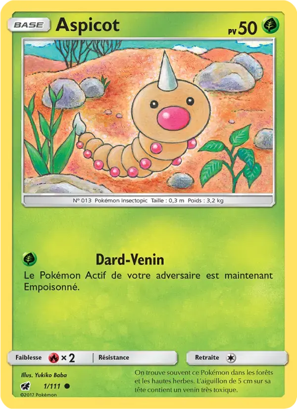 Carte Pokémon Aspicot #1 — Invasion Carmin