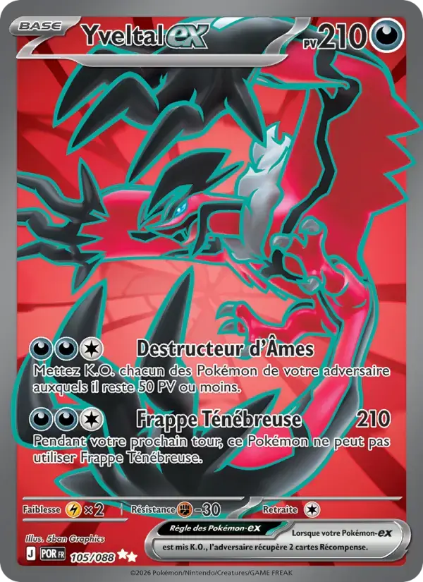 Carte Pokémon Yveltal-ex #105 — Équilibre Parfait