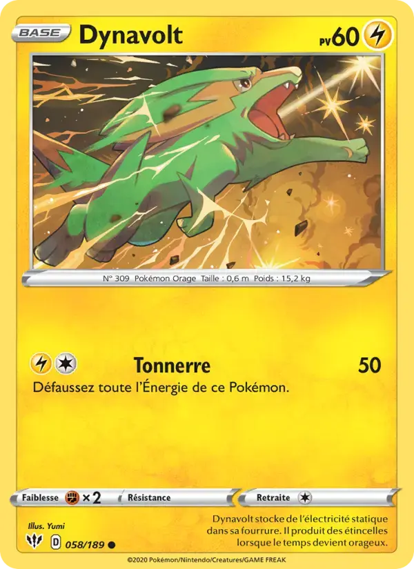 Carte Pokémon Dynavolt #58 — Ténèbres Embrasées