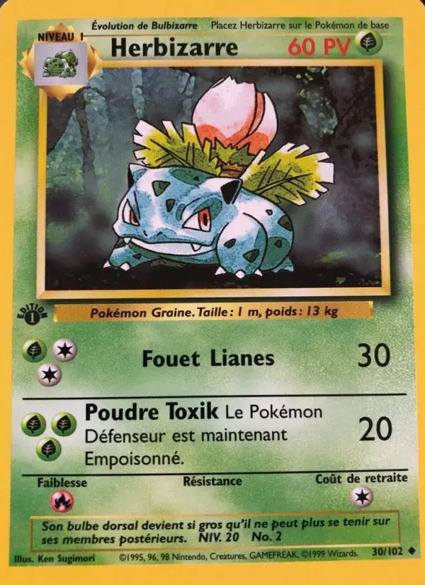 Carte Pokémon Herbizarre #30 — Set de Base