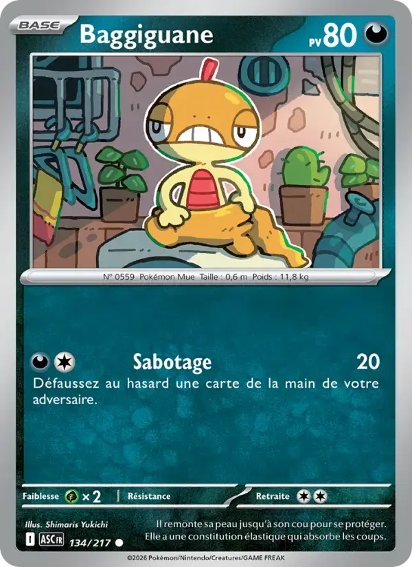 Carte Pokémon Baggiguane #134 — Héros Transcendants