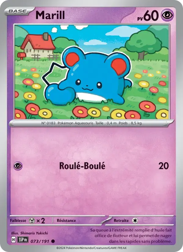 Carte Pokémon Marill #073 — Étincelles Déferlantes