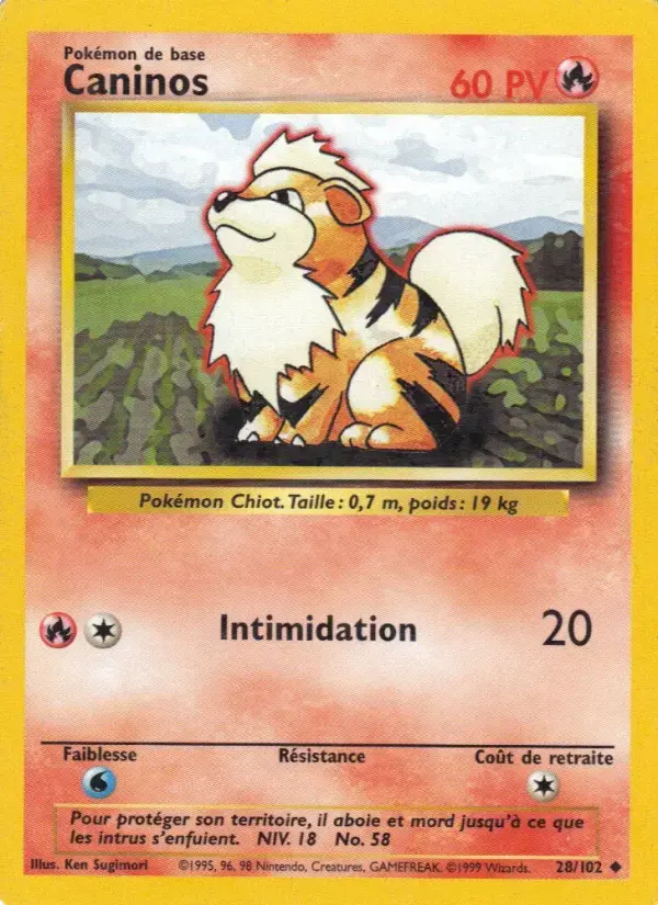 Carte Pokémon Caninos #28 — Set de Base