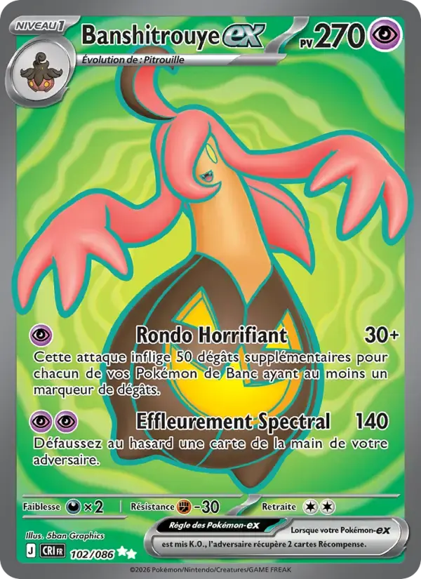 Carte Pokémon Banshitrouye-ex #102 — Chaos Ascendant