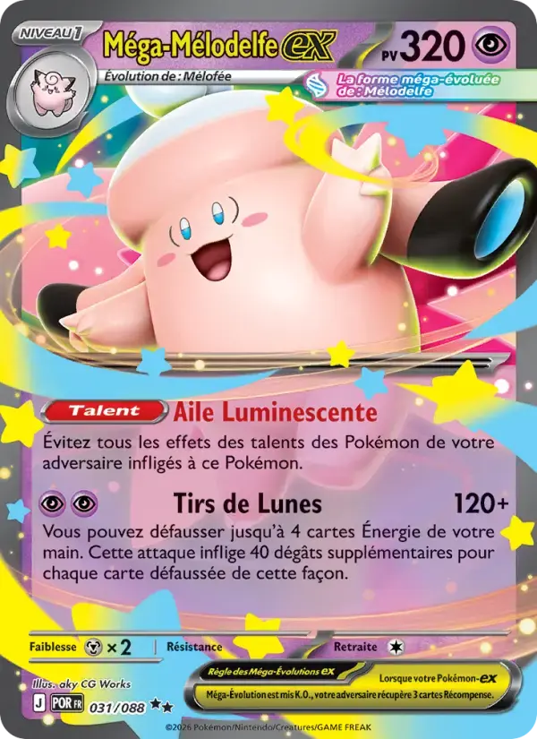 Carte Pokémon Méga-Mélodelfe-ex #031 — Équilibre Parfait