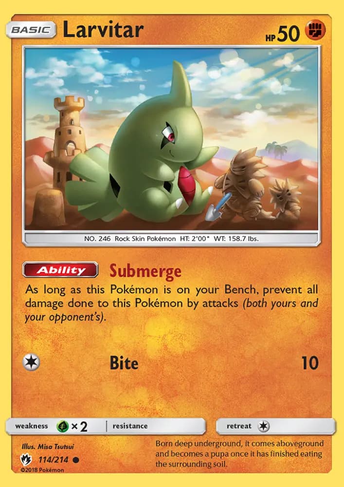 Larvitar #114 — Lost Thunder
