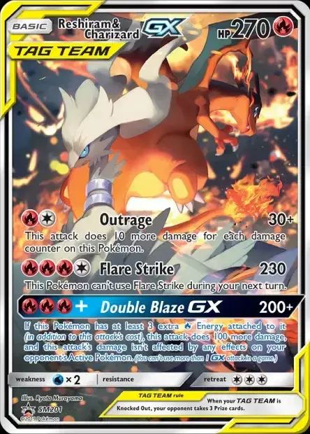 Carte Pokémon Reshiram et Dracaufeu-GX #SM201 — Jumbo