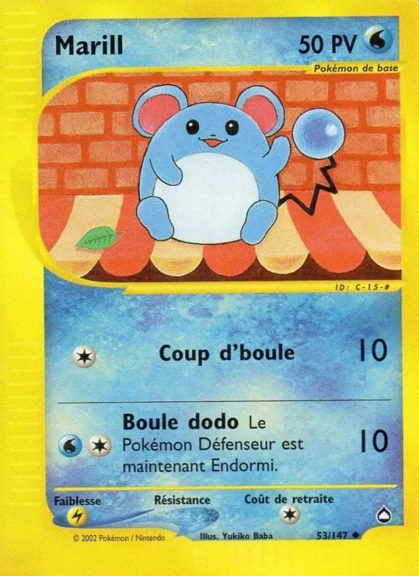 Carte Pokémon Marill #53 — Aquapolis