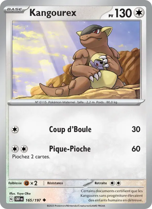 Carte Pokémon Kangourex #165 — Flammes Obsidiennes