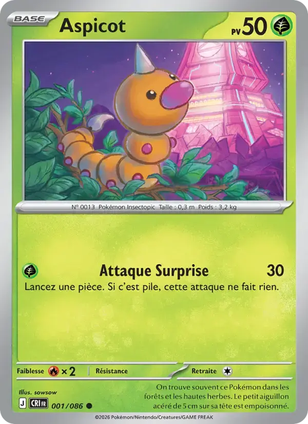 Carte Pokémon Aspicot #001 — Chaos Ascendant