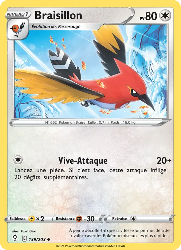 Carte Pokémon Braisillon #139 — Évolution Céleste