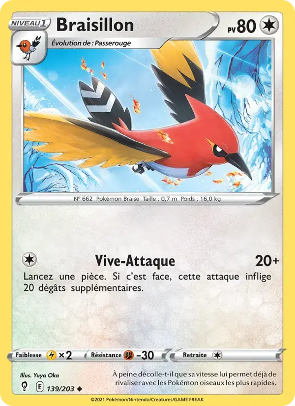Carte Pokémon Braisillon #139 — Évolution Céleste