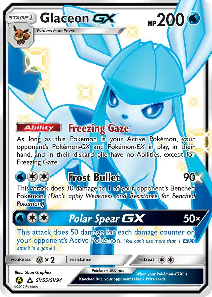 Glaceon-GX #SV55 — Hidden Fates