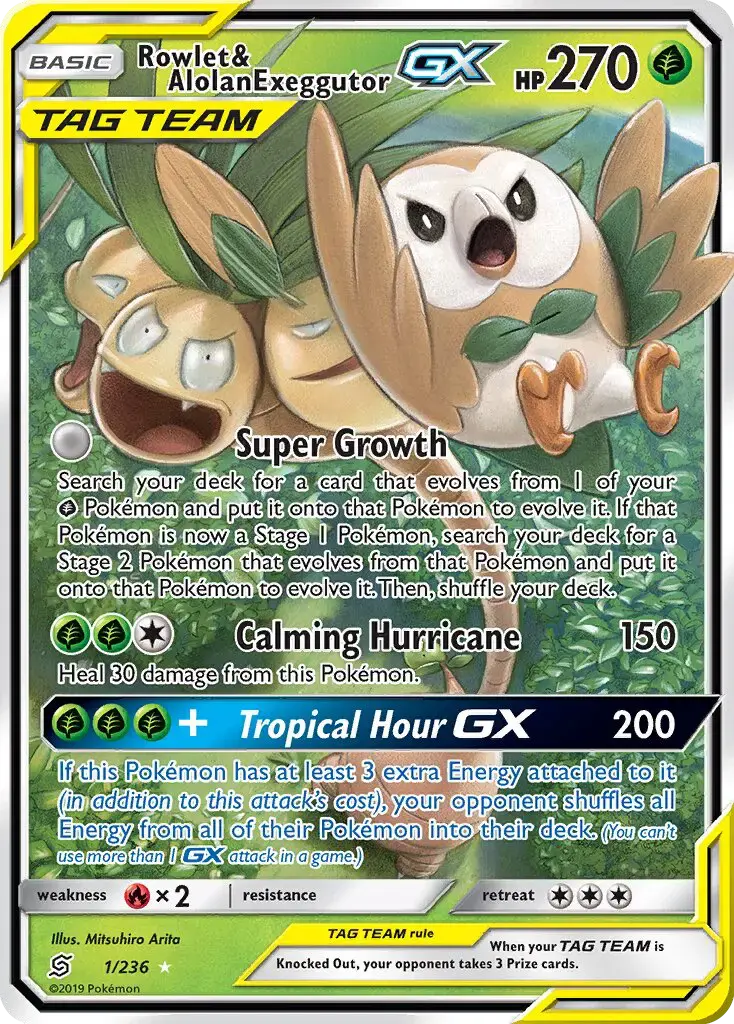 Rowlet & Alolan Exeggutor GX #1 — Unified Minds