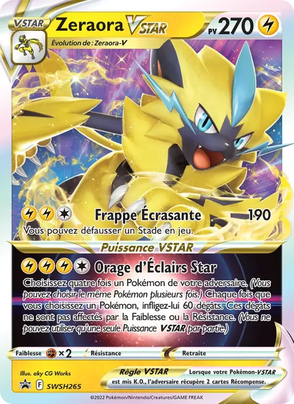 Carte Pokémon Zeraora VSTAR #SWSH265 — Promos Épée et Bouclier