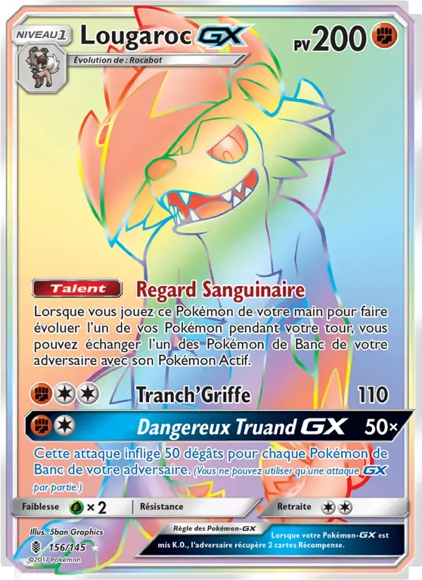 Carte Pokémon Lougaroc GX #156 — Gardiens Ascendants