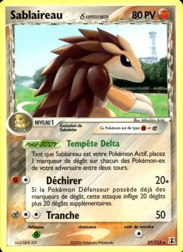 Carte Pokémon Sablaireau δ #27 — Espèces Delta