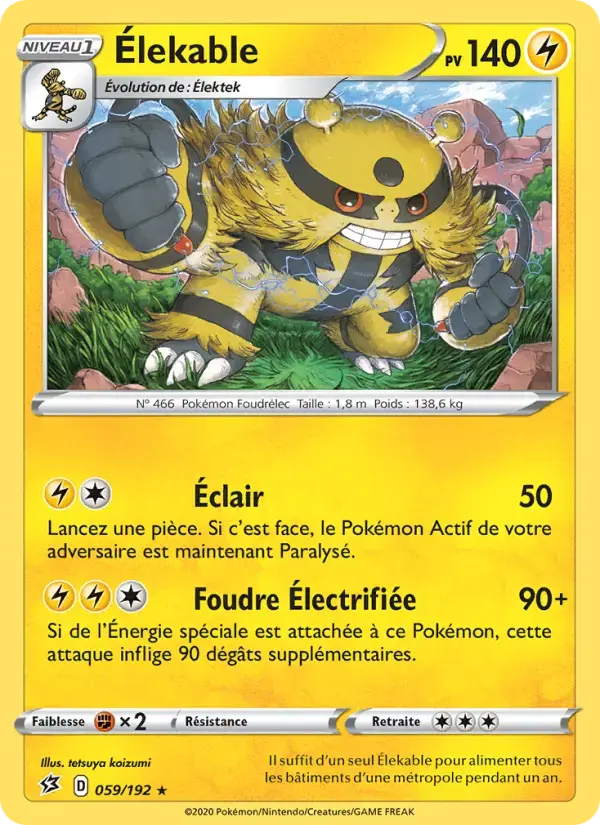 Carte Pokémon Élekable #59 — Clash des Rebelles