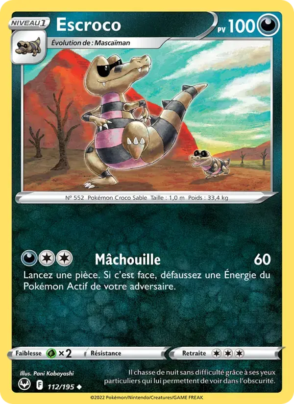 Carte Pokémon Escroco #112 — Tempête Argentée