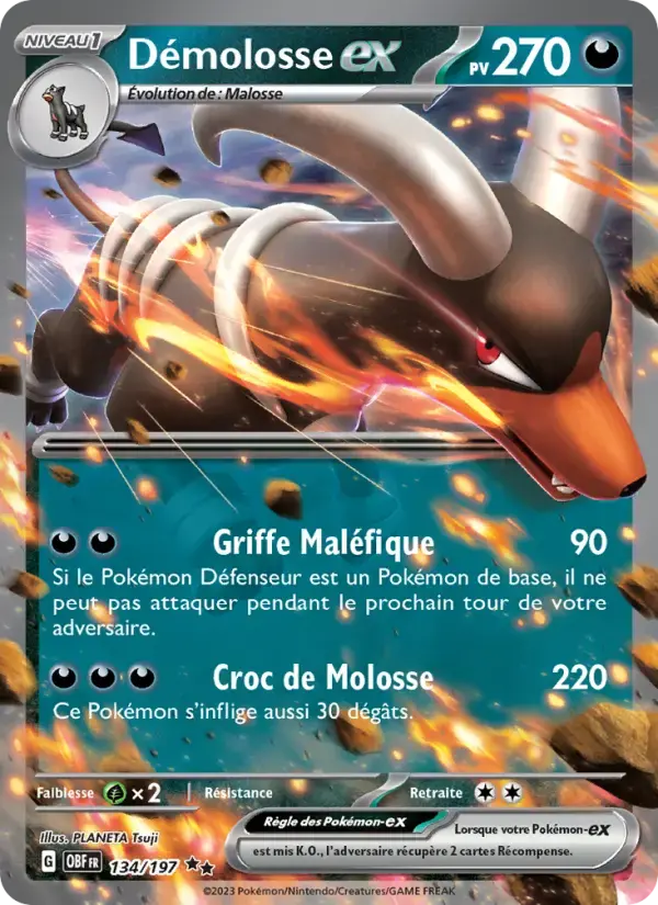 Carte Pokémon Démolosse-ex #134 — Flammes Obsidiennes