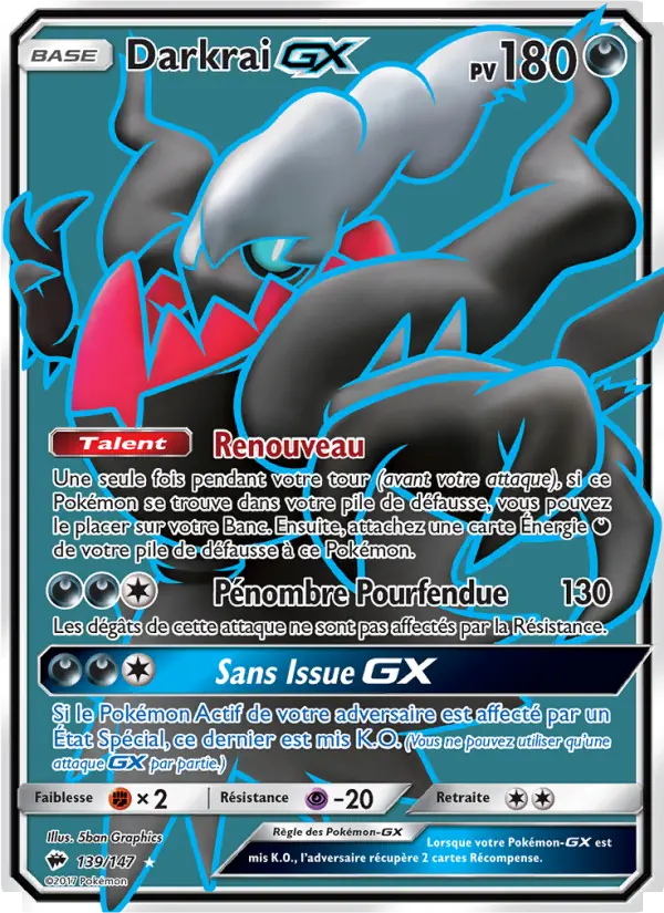 Carte Pokémon Darkrai GX #139 — Ombres Ardentes
