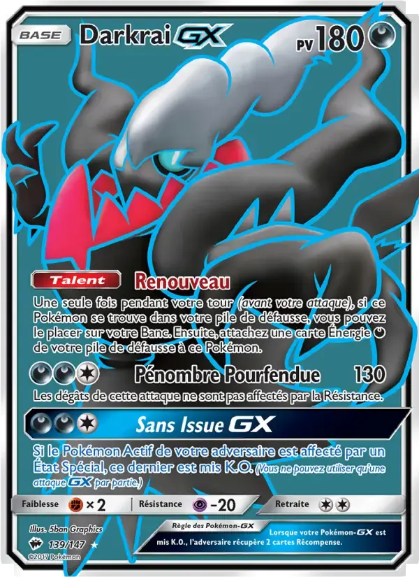 Carte Pokémon Darkrai GX #139 — Ombres Ardentes