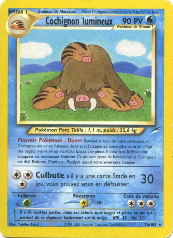 Carte Pokémon Cochignon lumineux #26 — Neo Destiny