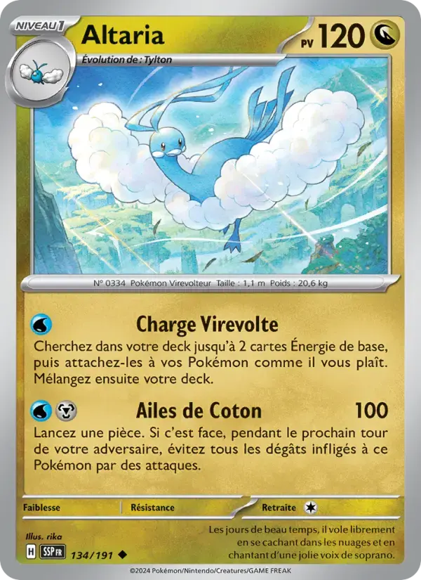 Carte Pokémon Altaria #134 — Étincelles Déferlantes