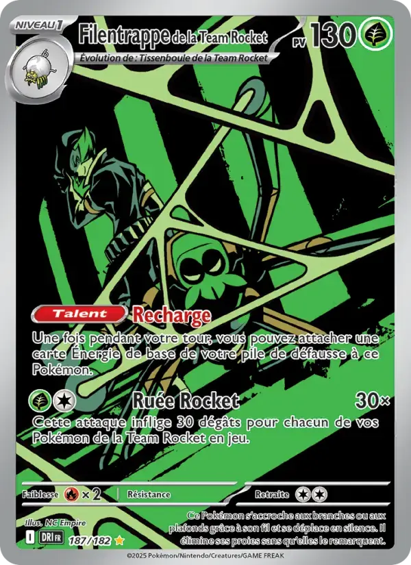 Carte Pokémon Filentrappe de la Team Rocket #187 — Rivalités Destinées