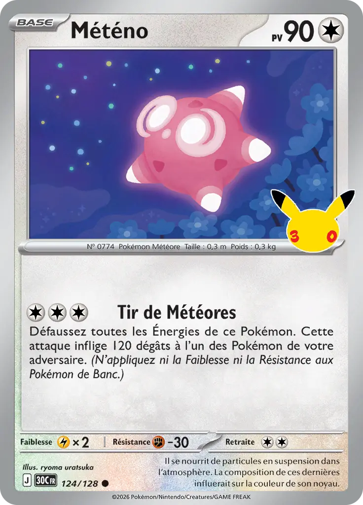 Carte Pokémon Météno #124 — 30ᵉ Anniversaire