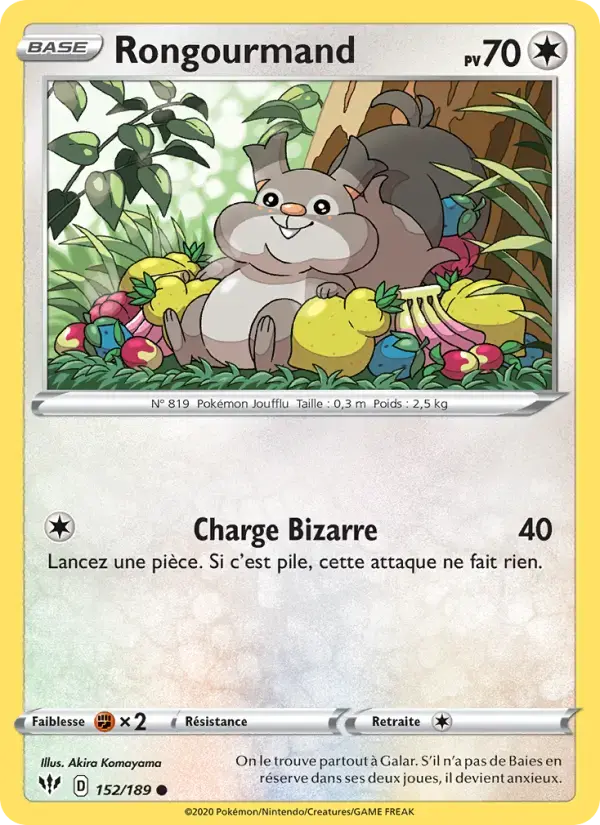 Carte Pokémon Rongourmand #152 — Ténèbres Embrasées