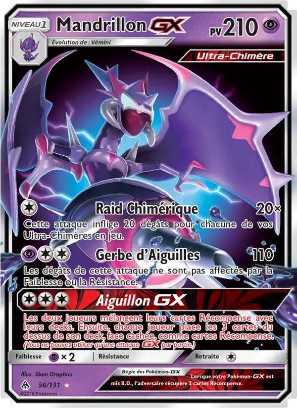 Carte Pokémon Mandrillon GX #56 — Lumière Interdite
