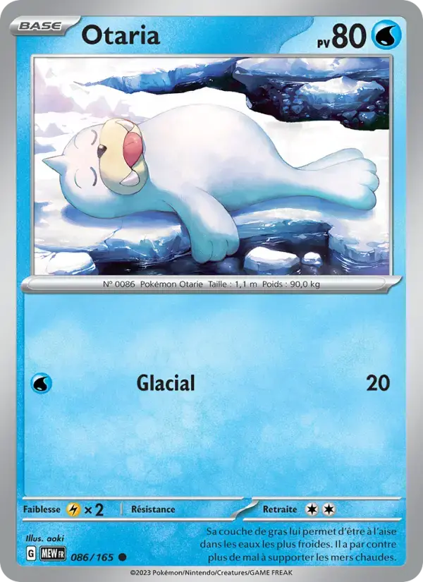 Carte Pokémon Otaria #086 — Pokémon 151