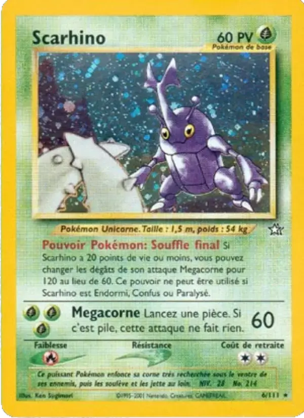 Carte Pokémon Scarhino #6 — Neo Genesis