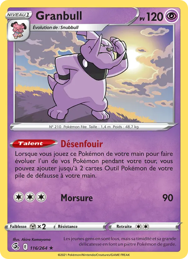 Carte Pokémon Granbull #116 — Poing de Fusion