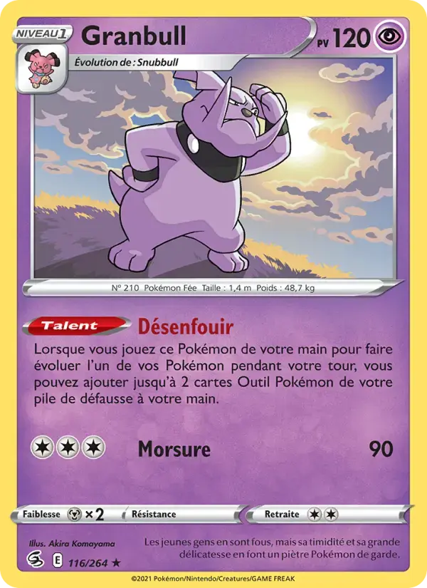 Carte Pokémon Granbull #116 — Poing de Fusion