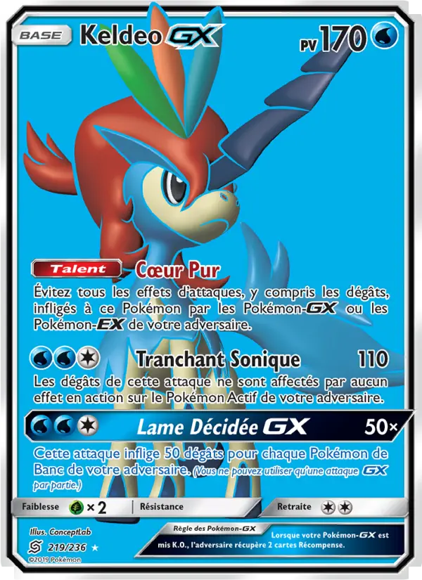 Carte Pokémon Keldeo GX #219 — Harmonie des Esprits