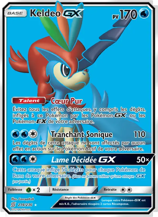 Carte Pokémon Keldeo GX #219 — Harmonie des Esprits