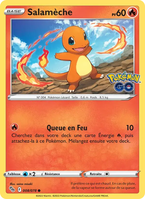 Carte Pokémon Salamèche #008 — Pokémon GO