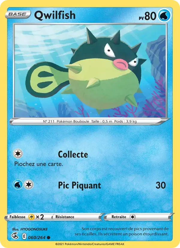 Carte Pokémon Qwilfish #60 — Poing de Fusion