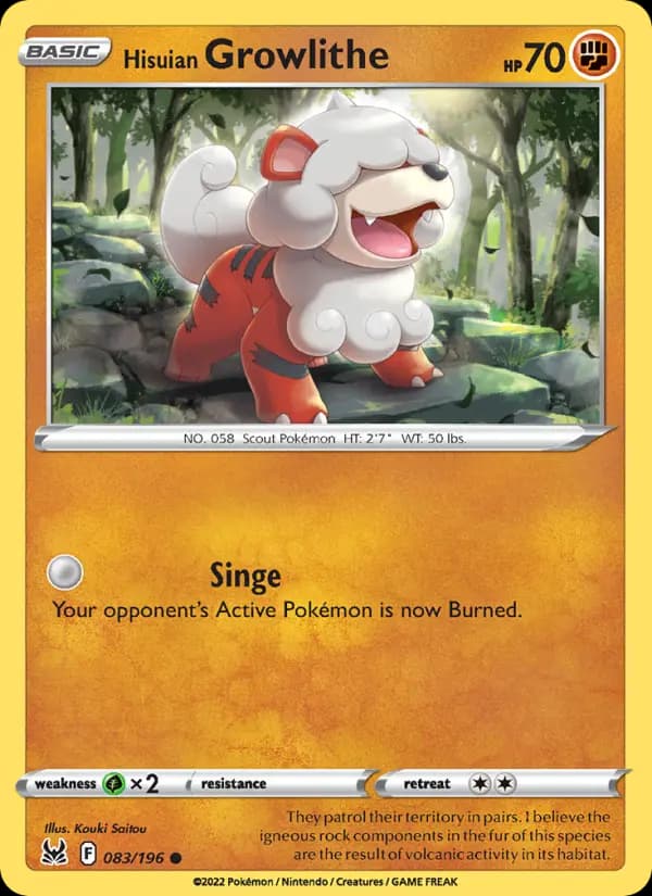 Hisuian Growlithe #083 — Lost Origin