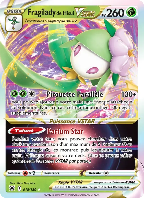 Carte Pokémon Fragilady de Hisui VSTAR #018 — Astres Radieux