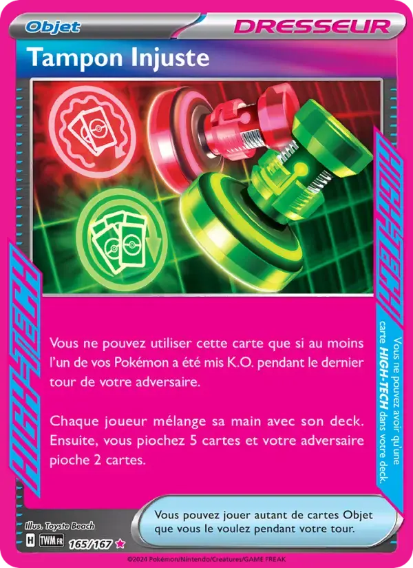 Carte Pokémon Tampon Injuste #165 — Mascarade Crépusculaire