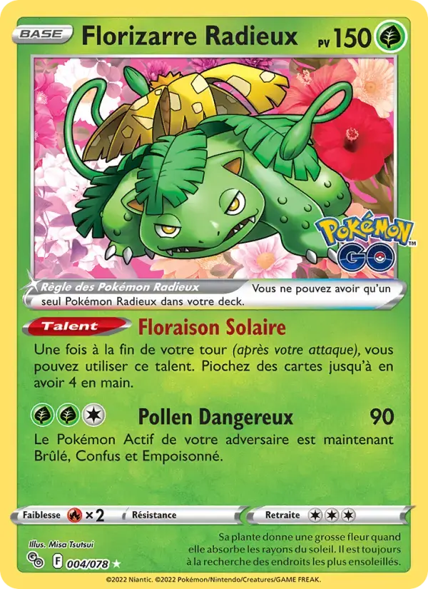 Carte Pokémon Florizarre Radieux #004 — Pokémon GO
