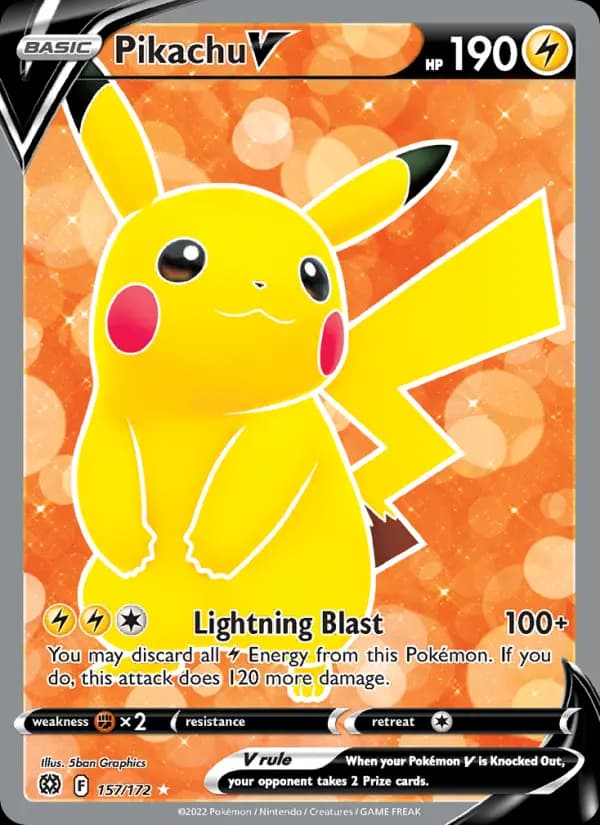 Pikachu V #157 — Brilliant Stars