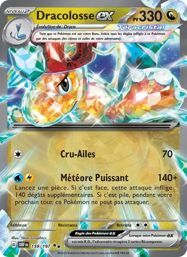 Carte Pokémon Dracolosse-ex #159 — Flammes Obsidiennes