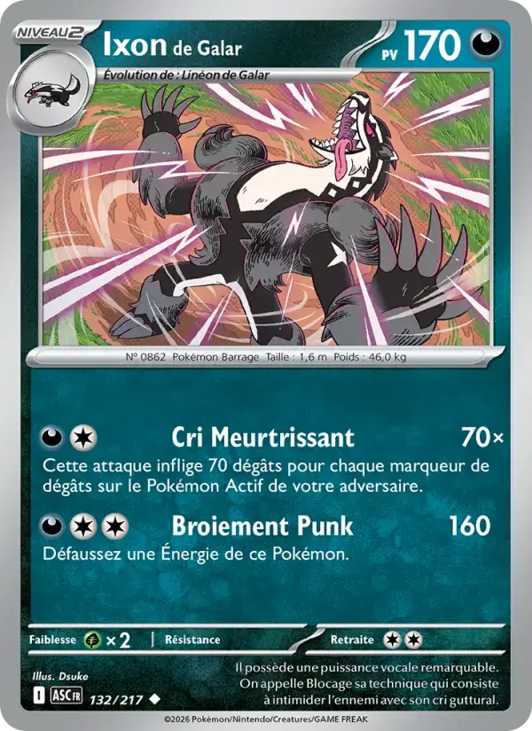 Carte Pokémon Ixon de Galar #132 — Héros Transcendants