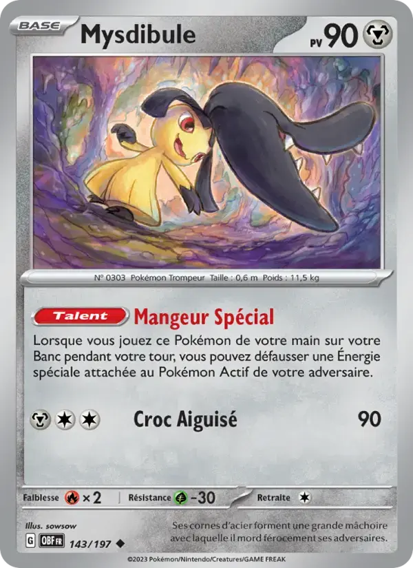 Carte Pokémon Mysdibule #143 — Flammes Obsidiennes