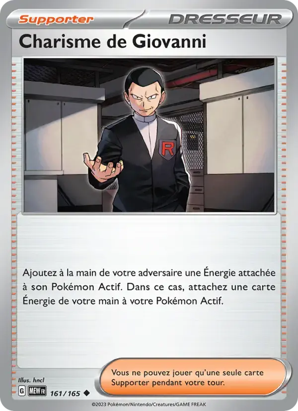 Carte Pokémon Charisme de Giovanni #161 — Pokémon 151